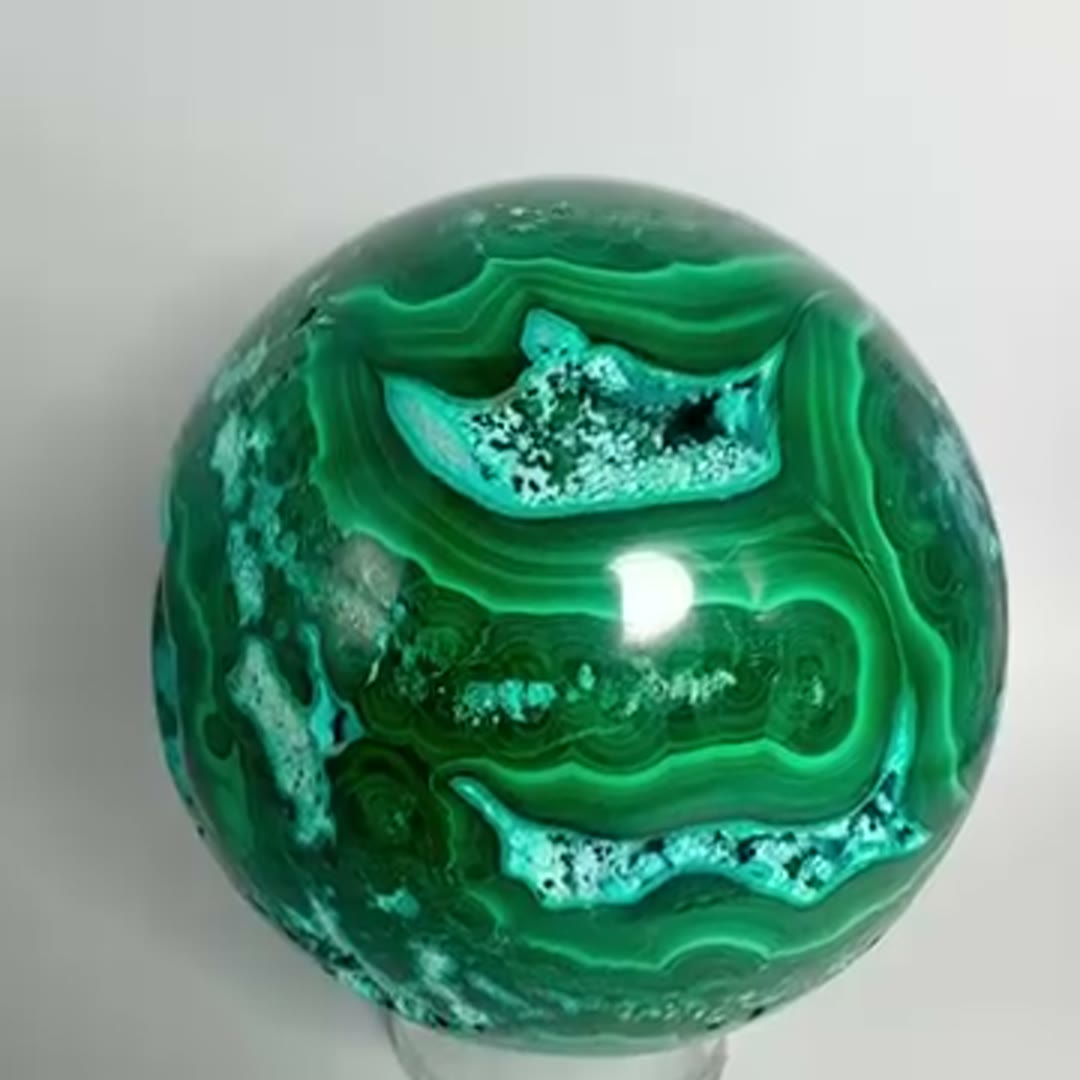 Malachite & Chrysocolla Sphere  2