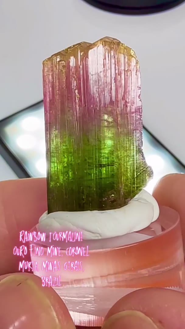 Rainbow Tourmaline  - Ouro Fino Mine, Coronel Murta, Minas Gerais, Brazil