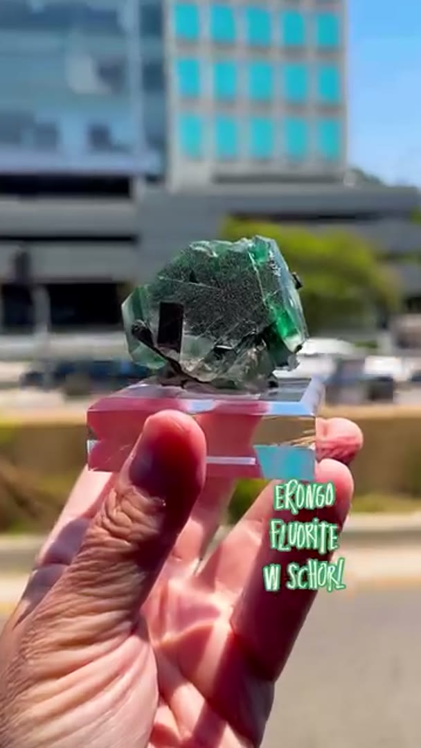 What a fine Erongo Fluorite with Schorl - Mineral Specimen from Erongo, Namibia
