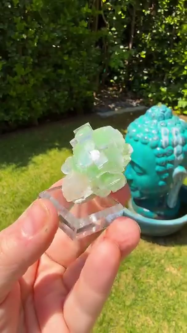 Green Apophyllite on Stilbite
