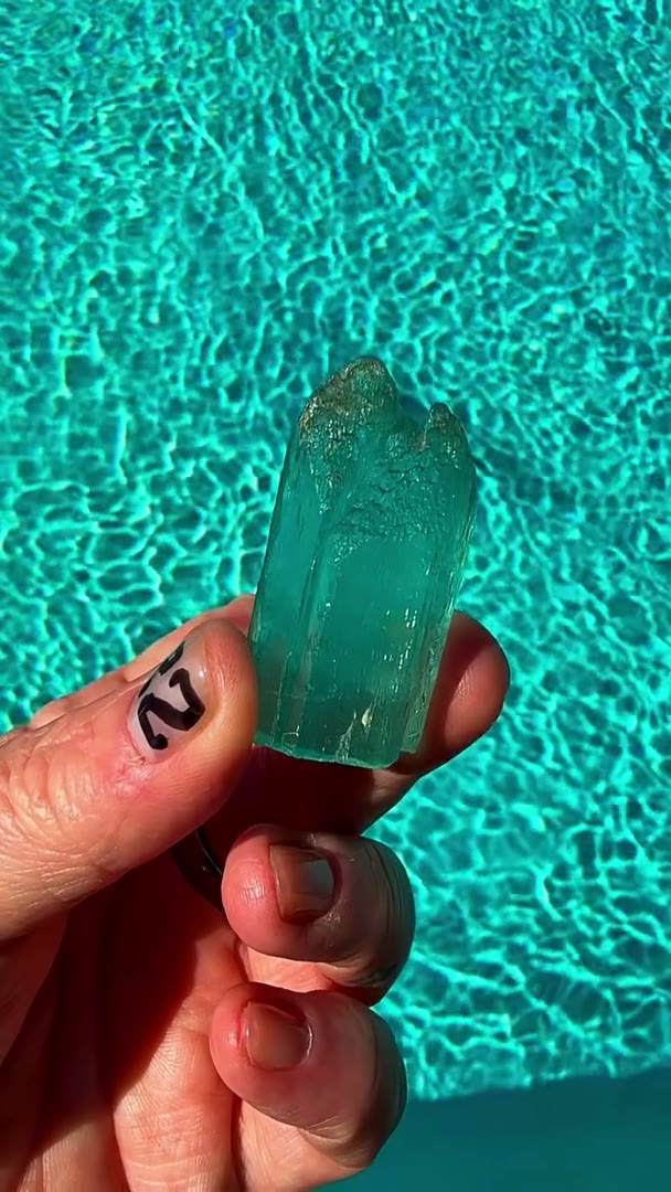 Poolside with a piece of frozen ocean