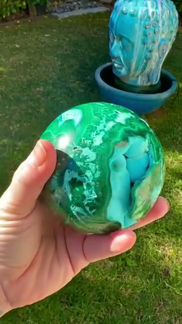 Malachite & Chrysocolla Sphere  2