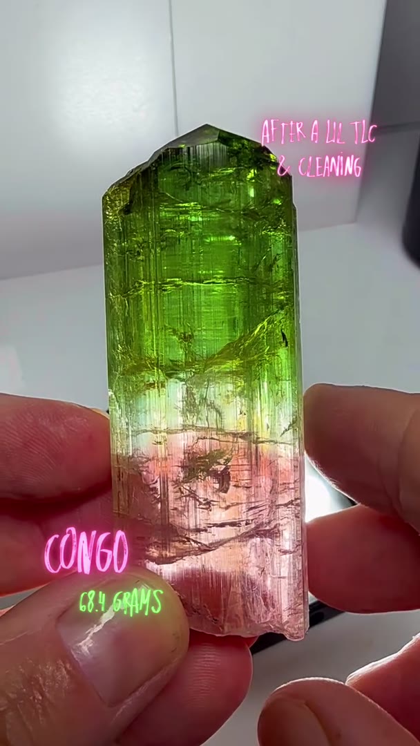 After a lil TLC and bath what a gem… Congo Tourmaline  68.4 grams