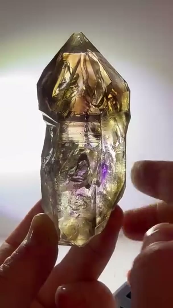Smoky Quartz with Amethyst and Enhydro from Goboboseb