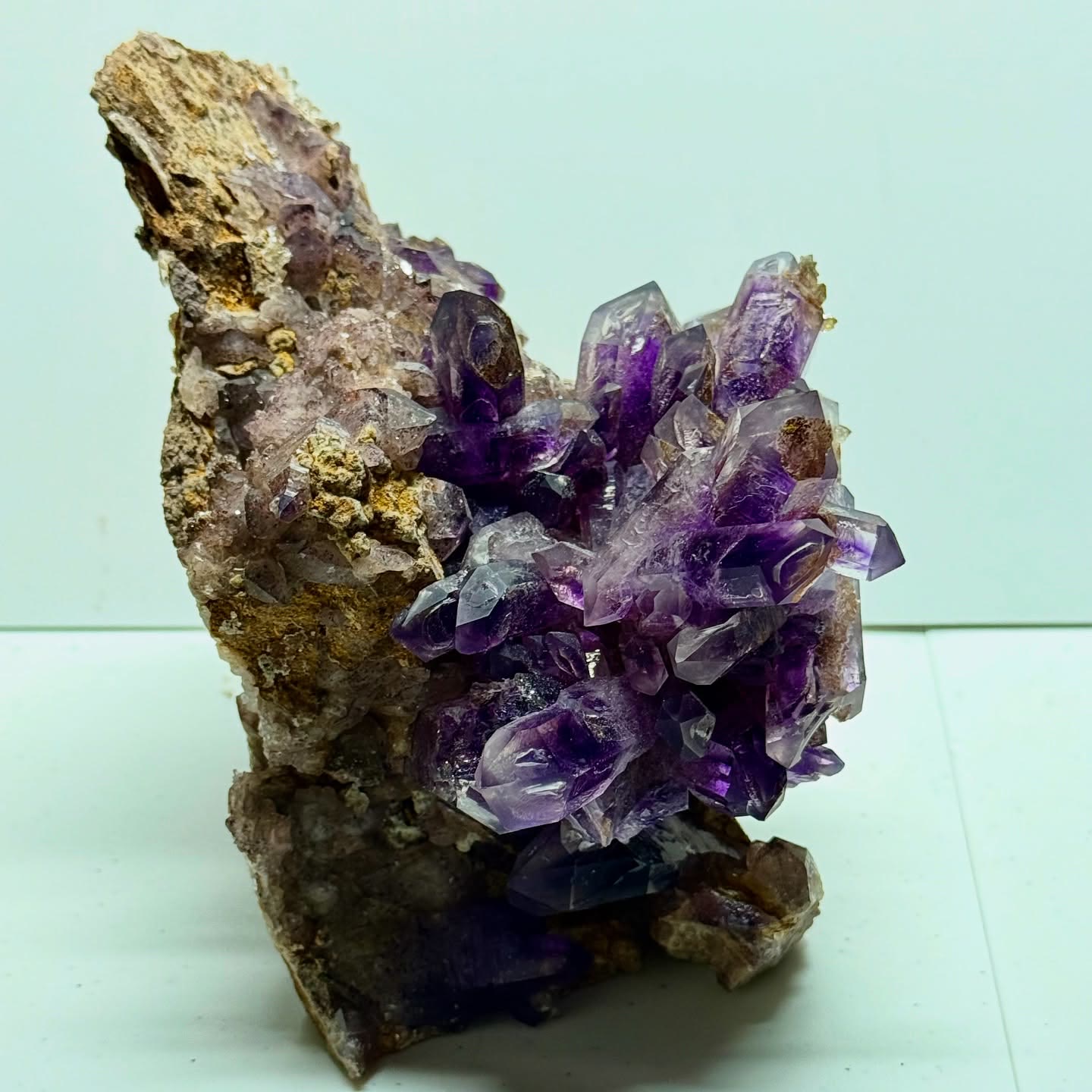 An absolutely amazing and stellar Pinky Mine Amethyst Cluster on Matrix