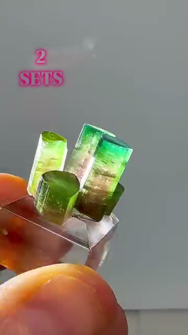 2 sets of little gem tourmalines