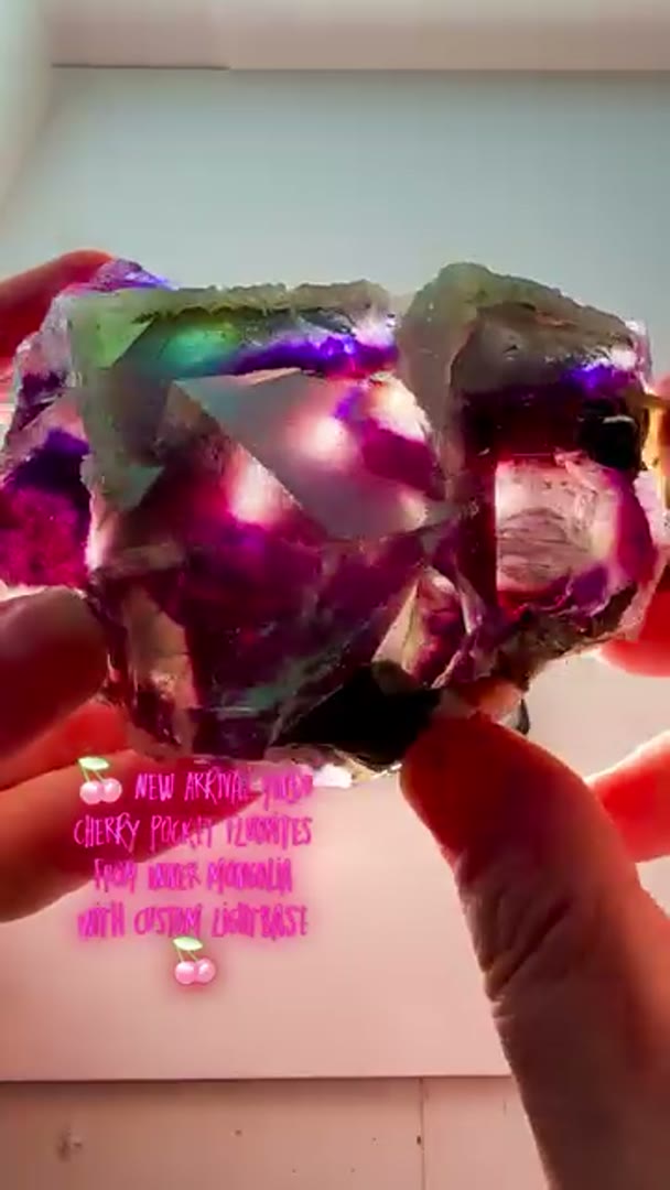 New Arrival Yindu Cherry Pocket Fluorites from Inner Mongolia  (5 available)