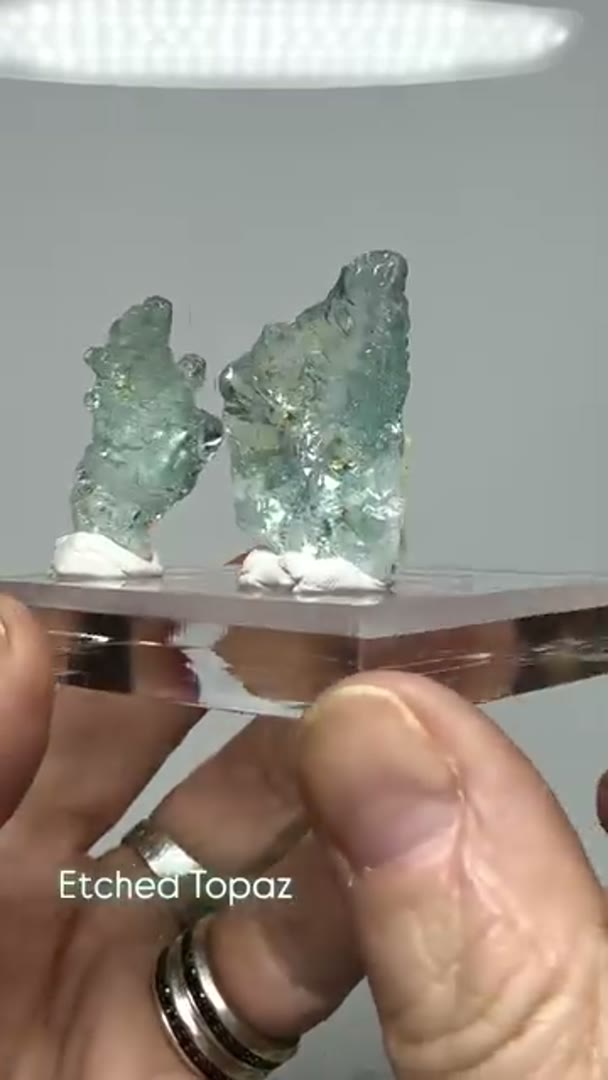 Etched topaz is a silicate mineral that some believe has healing and other…