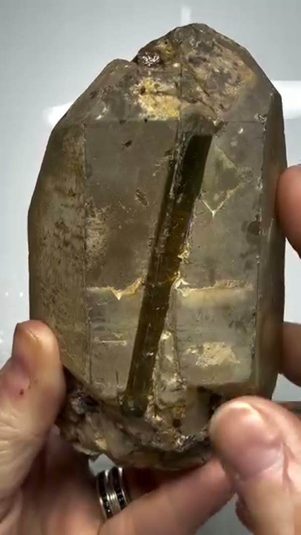 Tourmalinated quartz, a combination of tourmaline inclusions within quartz,…