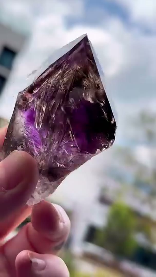 Goboboseb Amethyst Smoky Quartz Banger