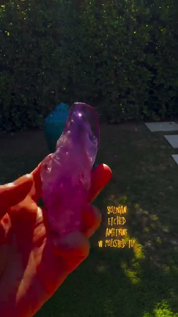 EPIC Etched Ametrine from Bolivia w polished tip  Bolivian Ametrine  is a…