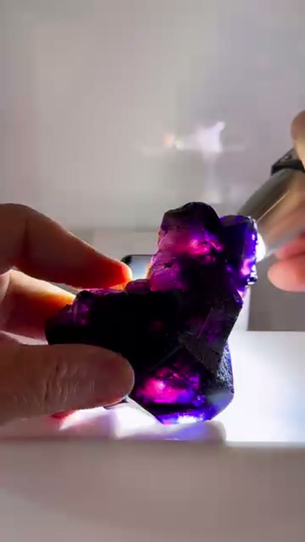 Those colors  Natural Clear Transparent Red Purple Core Fluorite Specimen Yindu