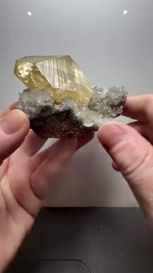 Calcite from China  with colored pyrite is a type of mineral specimen where…