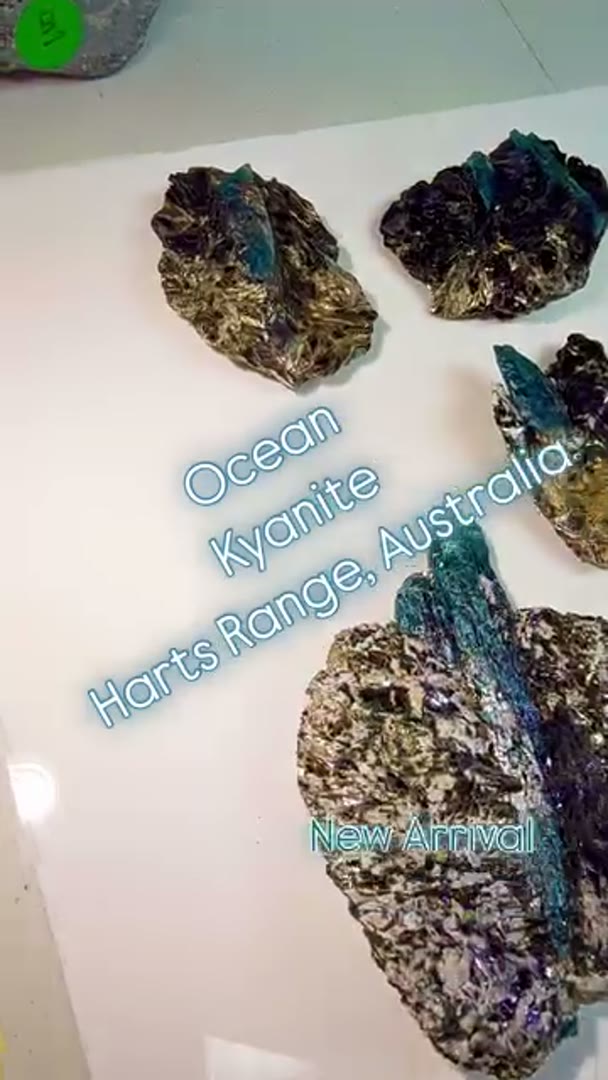 Gemmy and amazing Ocean Kyanite w Mica from Harts Range, Australia has just…