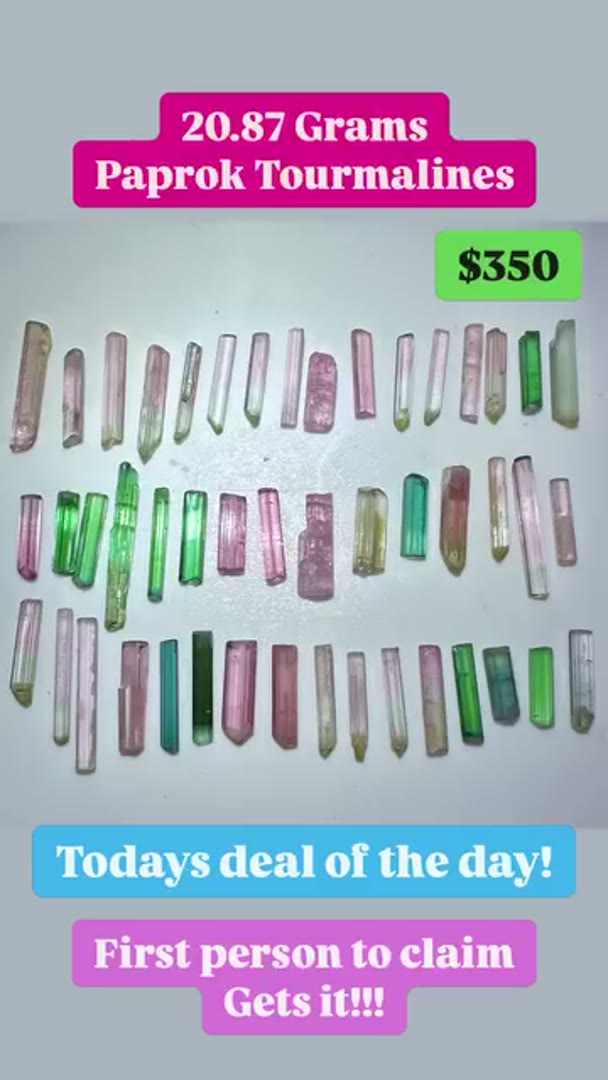 Deal of the day! Paprok Tourmalines 20.87 grams $350. First person to claim…