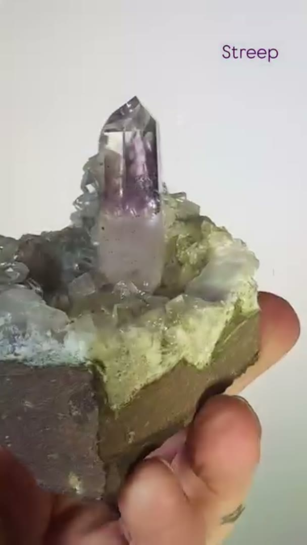 Streep Mine Amethyst  is a type of enhydro amethyst found in Namibia. Some…