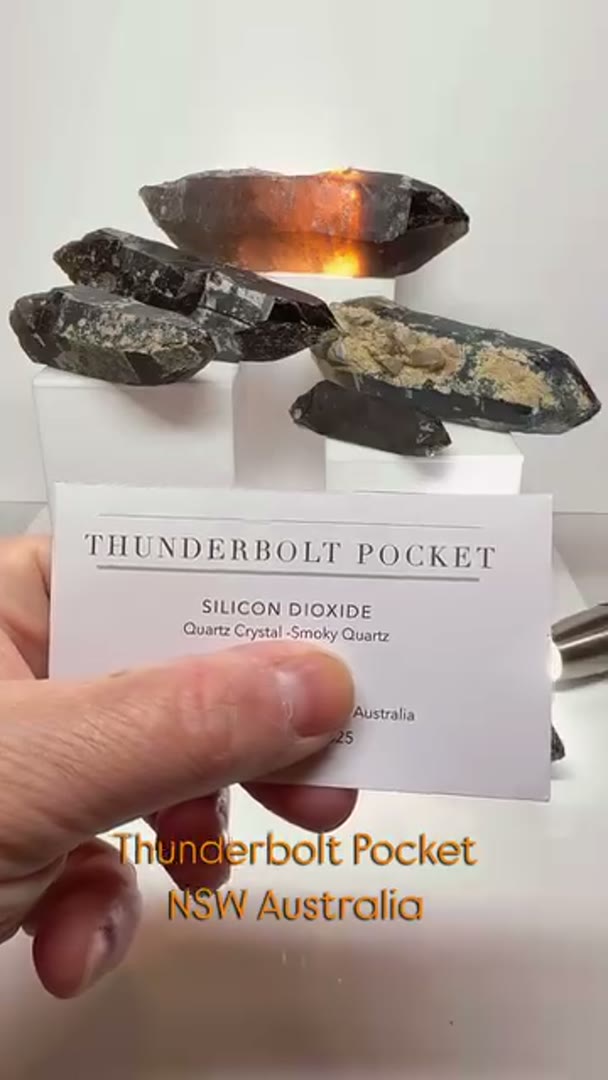 Thunderbolt Pocket Quartz Crystal Smoky Quartz (silicon dioxide)  Locality-…