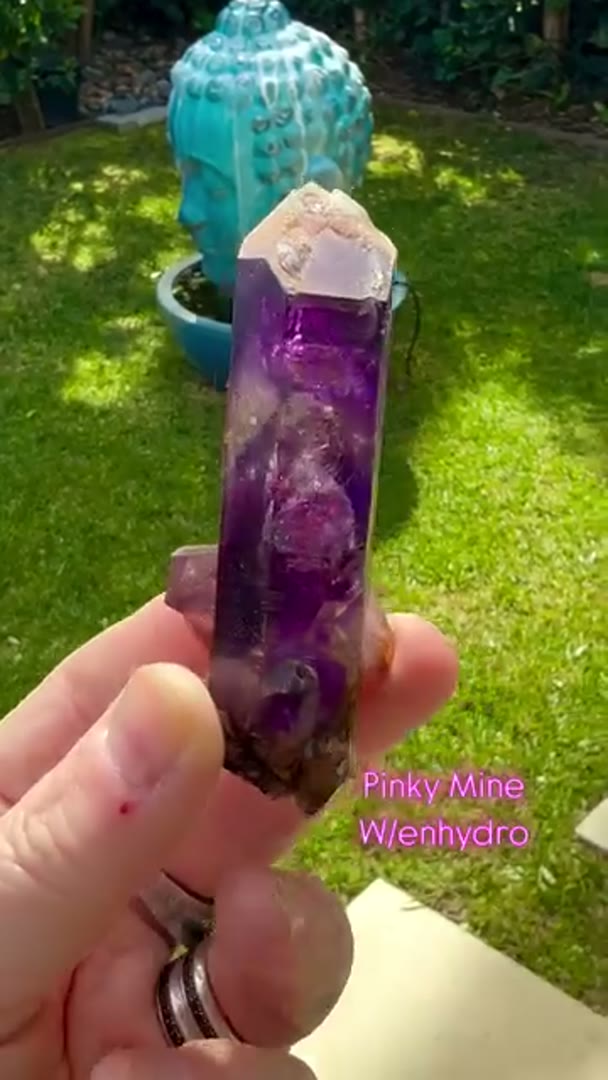 Absolute Stunner Pinky Mine Amethyst w Enhydro and custom stand