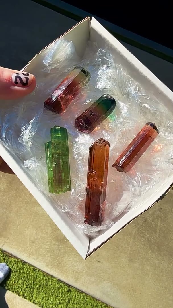 Five rays of sunshine, five elite tourmalines